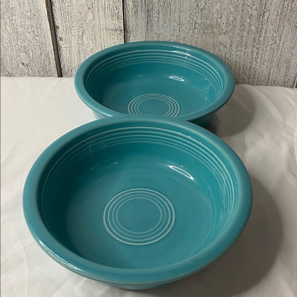 2 Fiestaware Vintage bowl Fiesta Original turquoise blue 6 3/4” - Picture 9 of 9